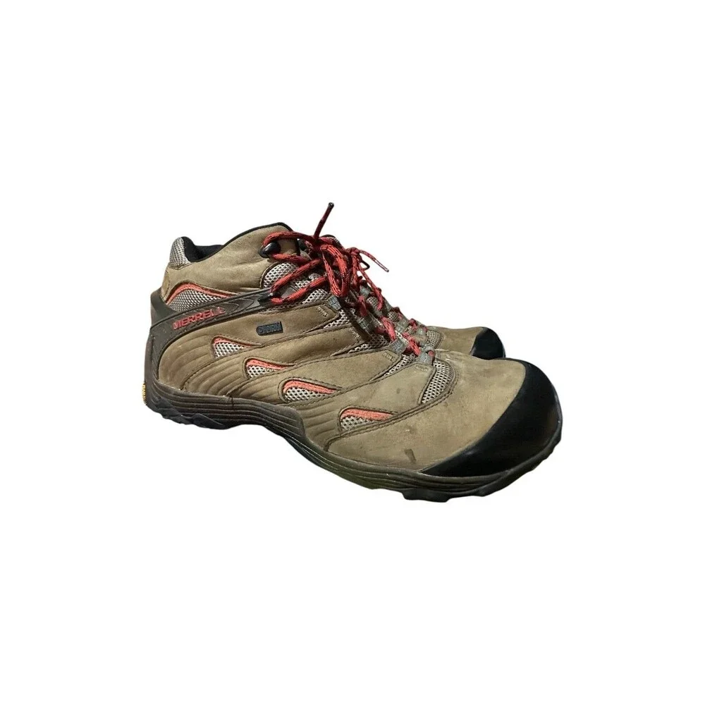 Merrell Chameleon 7 Hiking Boots Mens Size 14 Vibram Brown Mid WP Big Tall